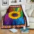 Sunflower Hippie Fleece Blanket
