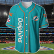 Miami Dolphins Personalized Baseball Jersey BG182