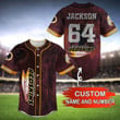 Washington Redskins Personalized Baseball Jersey BG84