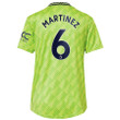 Lisandro Martínez #6 Manchester United Women's 2022/23 Third Player Jersey - Neon Green