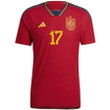 Spain National Team 2022/23 Qatar World Cup Mikel Merino #17 Home Men Jersey - Red