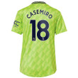 Carlos Casemiro #18 Manchester United Women's 2022/23 Third Player Jersey - Neon Green