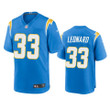 Los Angeles Chargers Deane Leonard #33 Powder Blue Game Jersey