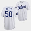 Los Angeles Dodgers Mookie Betts White Jersey #50 2022 All-Star Uniform