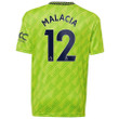 Tyrell Malacia #12 Manchester United Youth 2022/23 Third Player Jersey - Neon Green