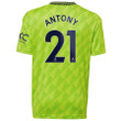 Antony #21 Manchester United Youth 2022/23 Third Player Jersey - Neon Green
