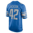 Justin Jackson #42 Detroit Lions Player Game Jersey - Blue