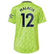 Tyrell Malacia #12 Manchester United Women's 2022/23 Third Player Jersey - Neon Green