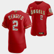 Los Angeles Angels Luis Rengifo Red Jersey #2 Golden Diamond 2022-23 Uniform