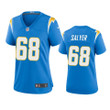 Women's Los Angeles Chargers Jamaree Salyer #68 Powder Blue Game Jersey