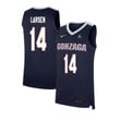 Men #14 Jacob Larsen Navy Elite Gonzaga Bulldogs Basketball Jersey