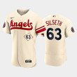 Men's Los Angeles Angels #63 Chase Silseth 2022 City Connect Cream Jersey