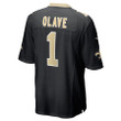 Chris Olave #1 New Orleans Saints Nike 2022 Draft First Round Pick Game Jersey In Black