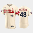 Men's Los Angeles Angels #48 Reid Detmers 2022 City Connect Cream Jersey