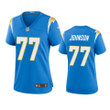 Women's Los Angeles Chargers Zion Johnson #77 Powder Blue Game Jersey