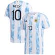 Argentina National Team 2022 Qatar World Cup Lionel Messi #10 White - Light Blue Home Men Jersey