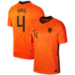 Netherlands National Team 2022 Qatar World Cup Virgil van Dijk #4 Orange Home Men Jersey
