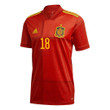 Spain National Team 2022 Qatar World Cup Jordi Alba #18 Red Home Men Jersey