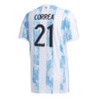 Argentina National Team 2022 Qatar World Cup Angel Correa #21 White - Light Blue Home Men Jersey