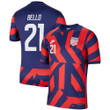 USA National Team 2022 Qatar World Cup George Bello #21 Blue Away Men Jersey