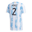 Argentina National Team 2022 Qatar World Cup Nehuen Perez #2 White - Light Blue Home Men Jersey
