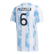 Argentina National Team 2022 Qatar World Cup German Pezzella #6 White - Light Blue Home Men Jersey
