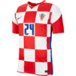 Croatia National Team 2022 Qatar World Cup Borna Sosa #24 Red - White Home Men Jersey