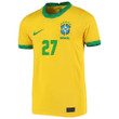 Brazil National Team 2022 Qatar World Cup Bruno Henrique #27 Gold Home Men Jersey