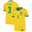 Brazil National Team 2022 Qatar World Cup Thiago Silva #3 Gold Home Men Jersey