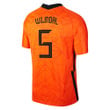 Netherlands National Team 2022 Qatar World Cup Owen Wijndal #5 Orange Home Men Jersey