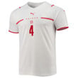 Switzerland National Team 2022 Qatar World Cup Fabian Frei #4 White - Red Away Men Jersey