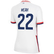 USA National Team 2022 Qatar World Cup Timothy Weah #22 White Home Women Jersey