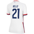 USA National Team 2022 Qatar World Cup George Bello #21 White Home Women Jersey