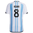 Argentina National Team 2022-23 Qatar World Cup Marcos Acuna #8 White Home Men Jersey - New