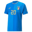 Italy National Team 2022/23 Alessio Cragno #20 Home Blue Men Jersey