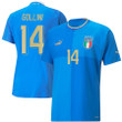 Italy National Team 2022/23 Pierluigi Gollini #14 Home Blue Men Jersey