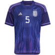 Argentina National Team 2022-23 Qatar World Cup Alexis Mac Allister #5 Away Youth Jersey - Dark Blue & Light Purple