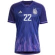 Argentina National Team 2022-23 Qatar World Cup Lautaro Martinez #22 Away Women Jersey - Dark Blue & Light Purple