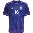 Argentina National Team 2022-23 Qatar World Cup Lisandro Martinez #16 Away Youth Jersey - Dark Blue & Light Purple