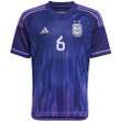 Argentina National Team 2022-23 Qatar World Cup German Pezzella #6 Away Youth Jersey - Dark Blue & Light Purple