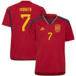 Spain National Team 2022-23 Qatar World Cup Álvaro Morata #7 Home Youth Jersey - Red