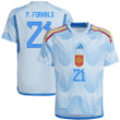 Spain National Team 2022-23 Qatar World Cup Pablo Fornals #21 Away Youth Jersey - Glow Blue