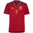 Spain National Team 2022-23 Qatar World Cup Álvaro Morata #7 Home Youth Jersey - Red