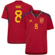 Spain National Team 2022-23 Qatar World Cup Koke #8 Home Youth Jersey - Red