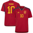 Spain National Team 2022-23 Qatar World Cup Thiago Alcântara #10 Home Youth Jersey - Red