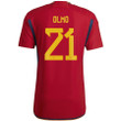 Spain National Team 2022/23 Qatar World Cup Dani Olmo #21 Home Men Jersey - Red