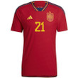 Spain National Team 2022/23 Qatar World Cup Dani Olmo #21 Home Men Jersey - Red