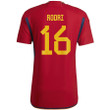 Spain National Team 2022/23 Qatar World Cup Rodri #16 Home Men Jersey - Red