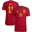 Spain National Team 2022/23 Qatar World Cup Raúl De Tomás #11 Home Men Jersey - Red