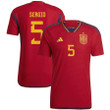 Spain National Team 2022/23 Qatar World Cup Sergio Busquets #5 Home Men Jersey - Red